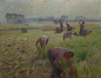 埃米爾 尅勞斯 Flax harvesting